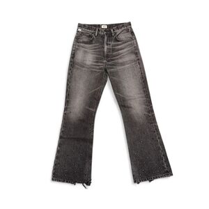 Citizens Of Humanity Charcoal Flare Jeans with Embellished Hem